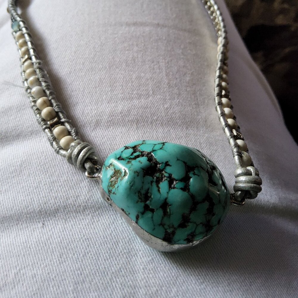 Large Turquoise Nugget Necklace